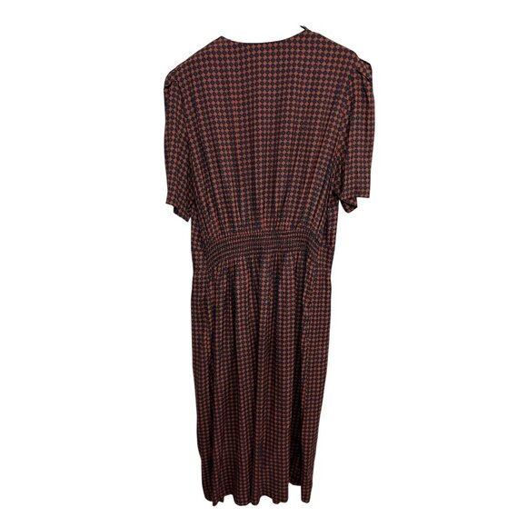 Vintage KSL Karin Stevens Pleated Dress Red Blue Sz 20W Geometric Pattern NWT - Picture 2 of 10